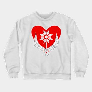 Flowers and love in the heart Crewneck Sweatshirt